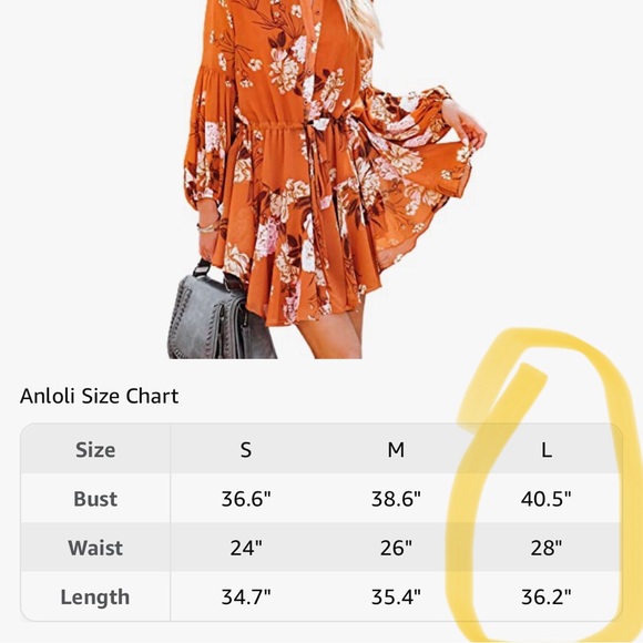 Floral Orange Women's Dress - Picture 4 of 5